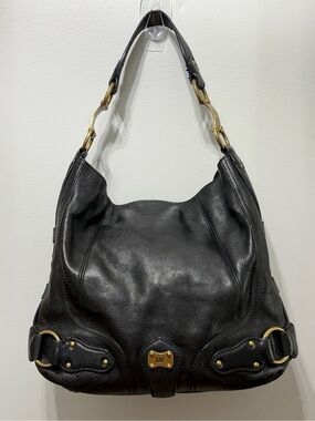 Vintage Michael Kors Chandler Black Pebbled Leather Slouchy Hobo Bag